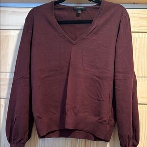 Banana Republic Burgundy V-Neck Sweater Soft Knit
